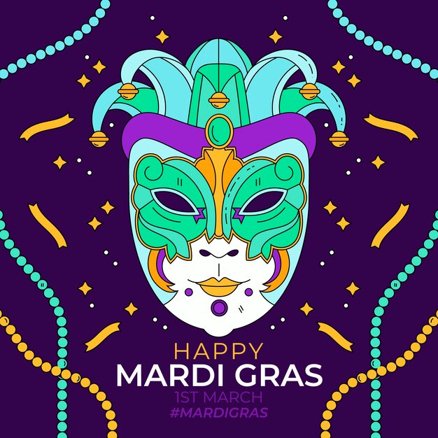 Free Vector hand drawn mardi gras illustration