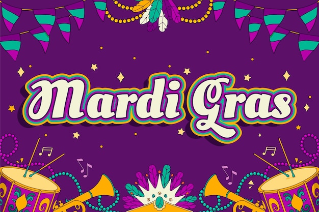 Hand drawn mardi gras illustration