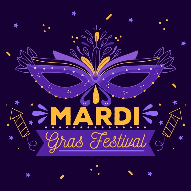 Free vector hand drawn mardi gras mask