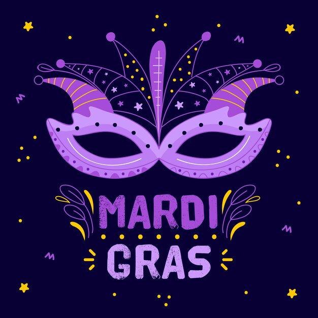Hand drawn mardi gras
