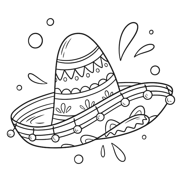 Free vector hand drawn mariachi hat illustration