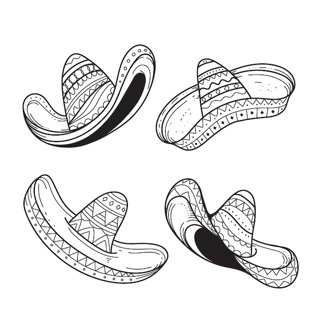 Free vector hand drawn mariachi hat illustration