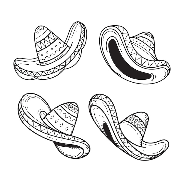 Illustrazione di cappello mariachi disegnato a mano