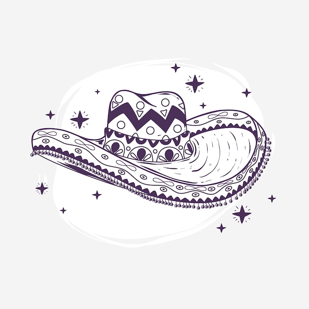 Free vector hand drawn mariachi hat illustration