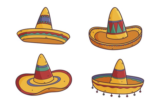 Hand drawn mariachi hat illustration