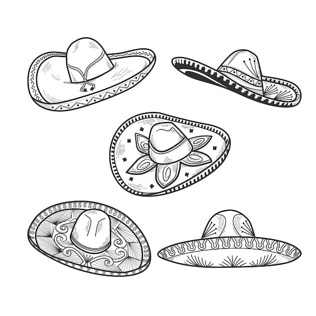 Free vector hand drawn mariachi hat illustration