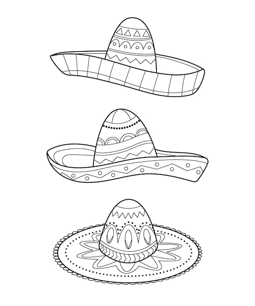 Бесплатное векторное изображение Иллюстрация ручной шляпы мариачи