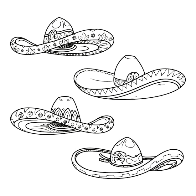 Free vector hand drawn mariachi hat illustration