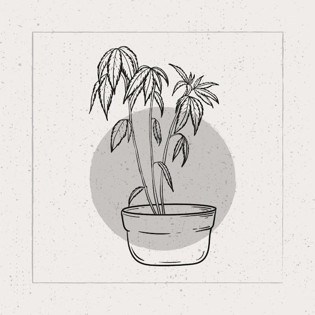 Free vector hand drawn marijuana leaf outline illustration