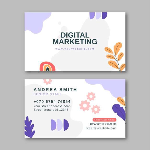 Hand drawn marketing agency  business card