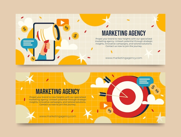 Free vector hand drawn marketing agency template