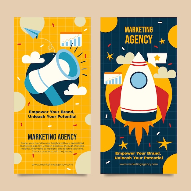 Free vector hand drawn marketing agency template