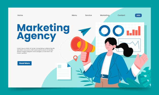 Hand drawn marketing agency template