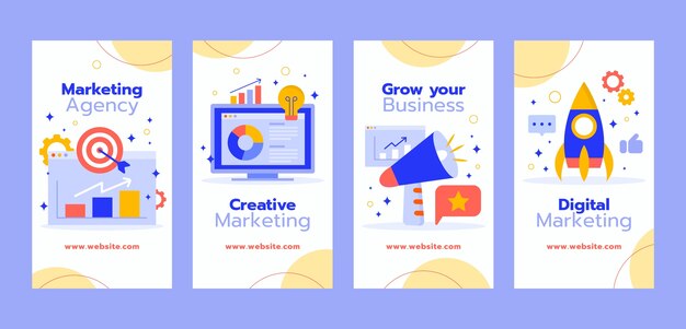 Hand drawn marketing agency template
