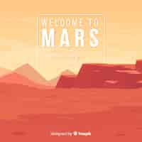 Free vector hand drawn mars landscape background