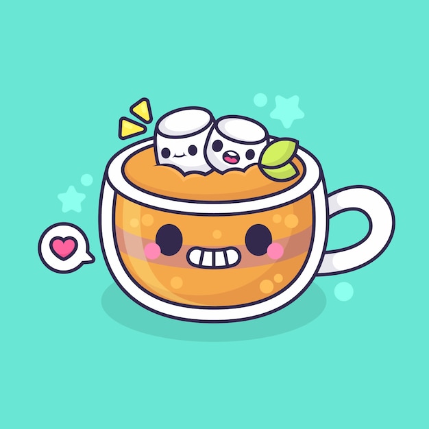 Vettore gratuito illustrazione di marshmallow disegnata a mano