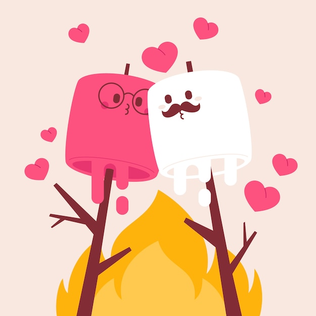 Free vector hand drawn marshmallow illustration