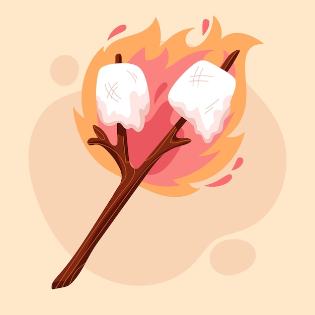 Hand drawn marshmallow illustration