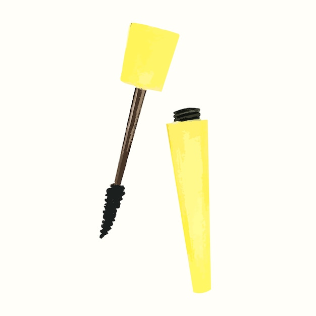 Free vector hand drawn mascara isolated on white background