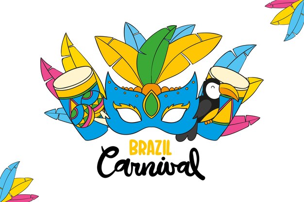 Hand drawn mask for brazilian carnival