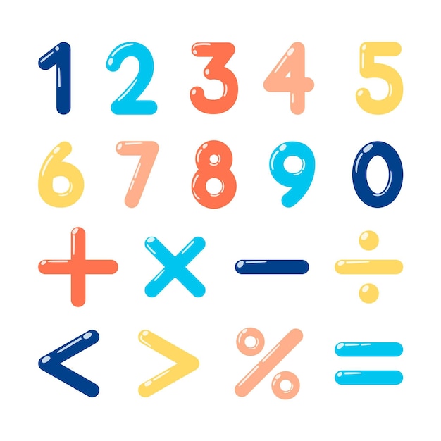 Бесплатное векторное изображение Набор рисованной математических символов