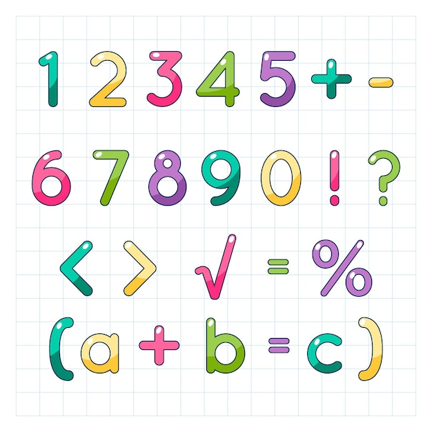 Vettore gratuito simboli matematici disegnati a mano