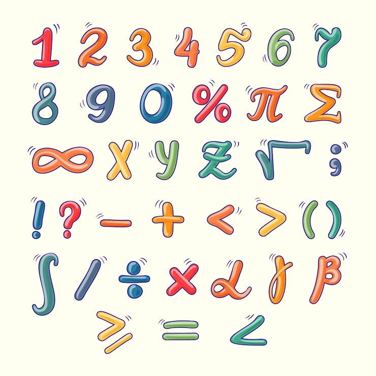 Free Vector hand drawn mathematical symbols