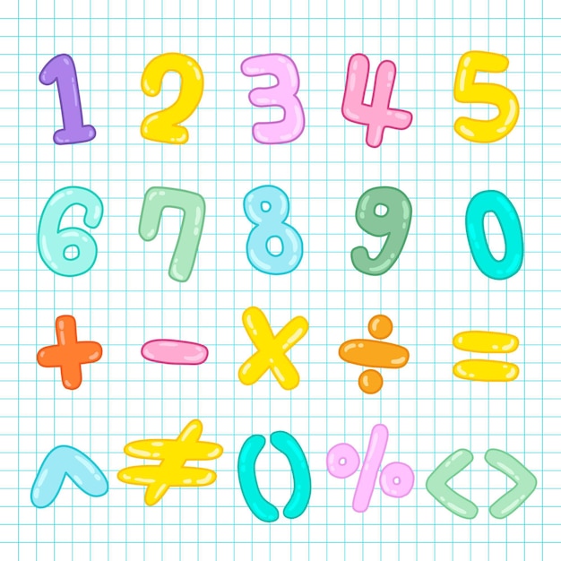 Free vector hand drawn mathematical symbols