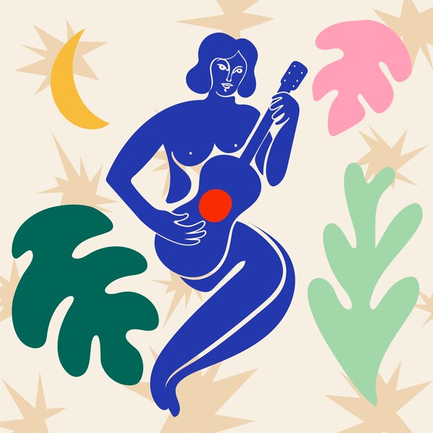 Hand drawn matisse style illustration