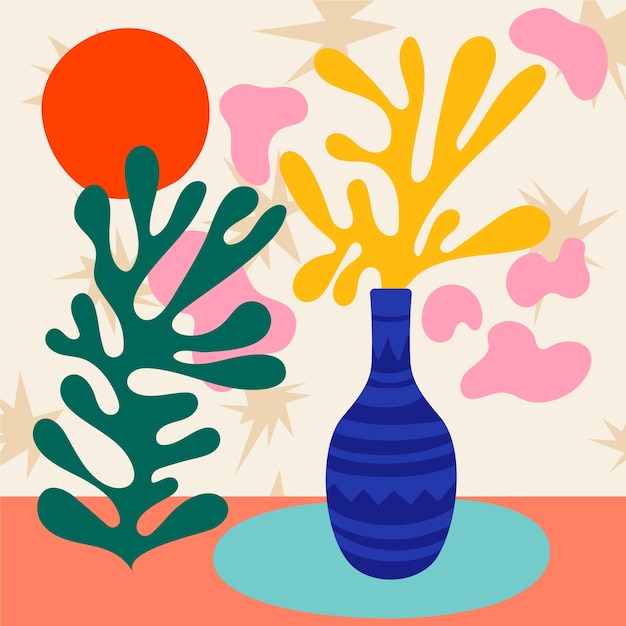 Hand drawn matisse style illustration