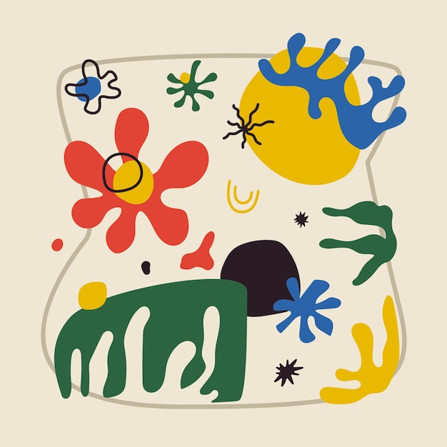 無料ベクター hand drawn matisse style illustration