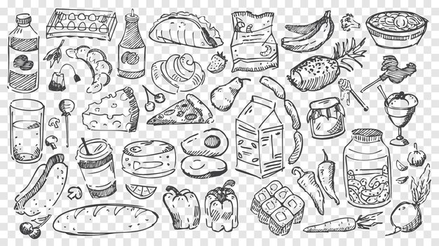 刻まれたスタイルのチョーク落書き背景にイタリアのピザ広告やイラスト豊富なトッピング生地のメニュー プレミアムベクター