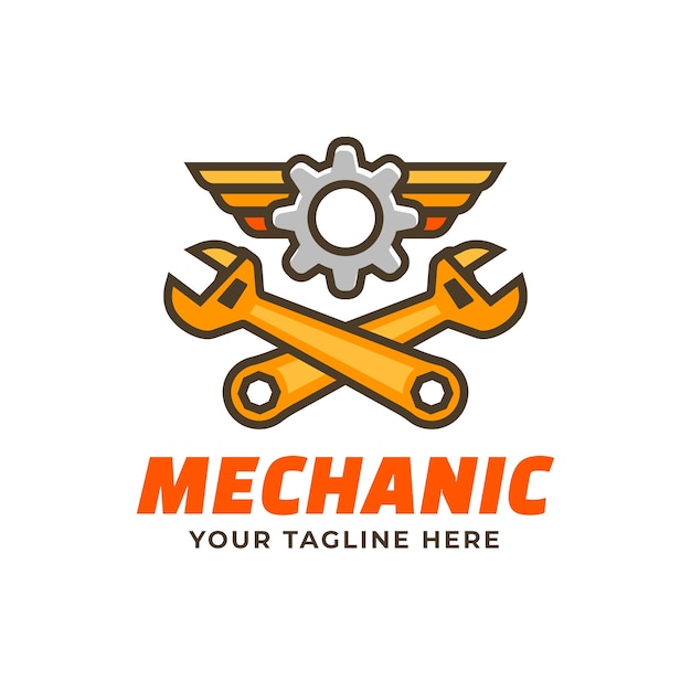 Free vector hand drawn mechanical engineering logo design