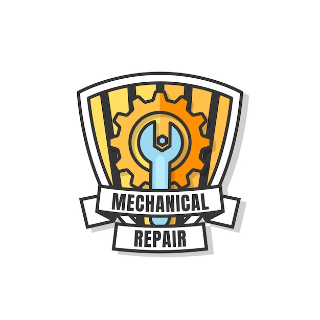 Free vector hand drawn mechanical repair logo template