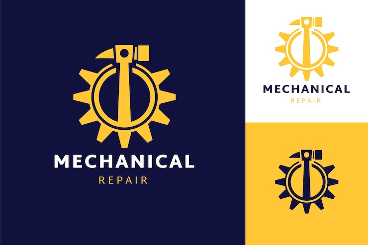 Free Vector hand drawn mechanical repair logo template