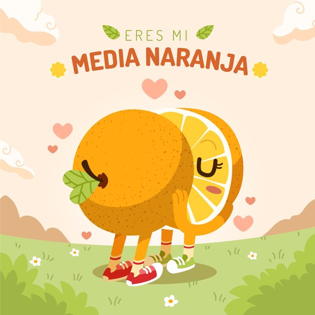 Нарисованная рукой иллюстрация naranja средств массовой информации