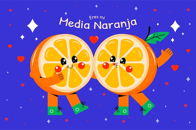 Vettore gratuito illustrazione di naranja multimediale disegnata a mano