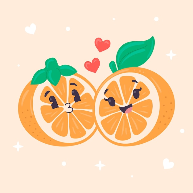 Free vector hand drawn media naranja illustration
