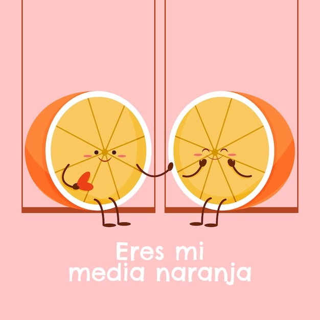 Free vector hand drawn media naranja illustration