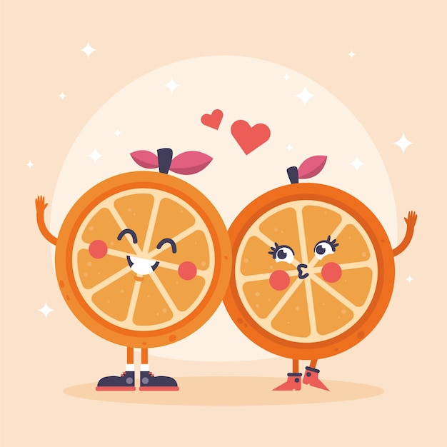 Free vector hand drawn media naranja illustration