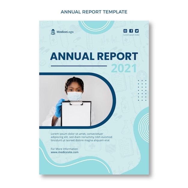 Free vector hand drawn medical annual report template