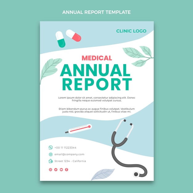 Free vector hand drawn medical annual report