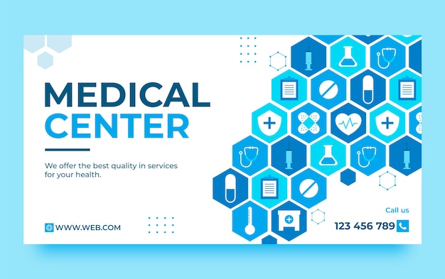 Hand drawn medical center template design