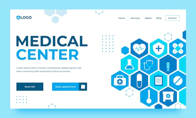 Hand drawn medical center template design