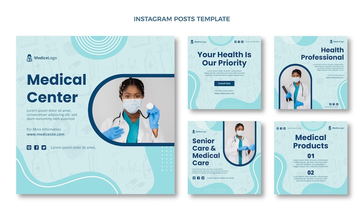 Free Vector hand drawn medical instagram post