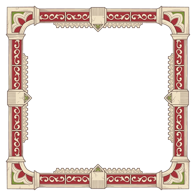 Free vector hand drawn medieval  frame design