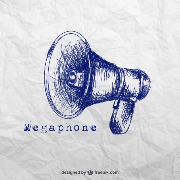 Hand drawn megaphone