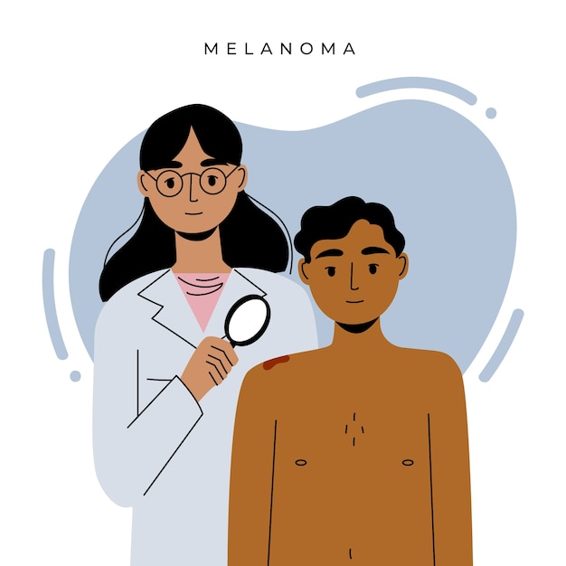 Нарисованная рукой иллюстрация меланомы