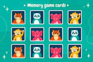 Free vector hand drawn memory game card