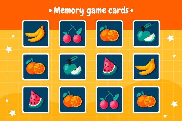 Hand drawn memory game card